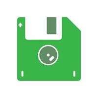 Floppy disk green icon design vector