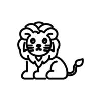 side view lion icon, line style icon vector