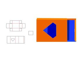 Diamond Shape window Slide box LASER CUT Template vector