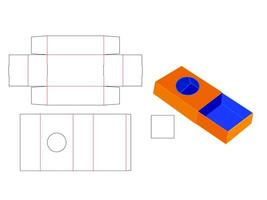 Circle Shape window Match, Slide box LASER CUT Template vector