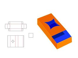 Creative Rhombus Shape window Sleeve Drawer box LASER CUT Template vector
