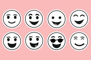 Minimal Emoji Icon Collection for Social Media vector