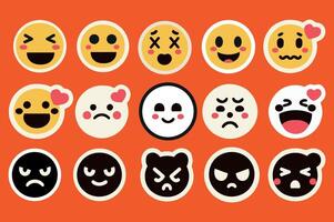 Cute Emoji Icon Set for Digital Use vector