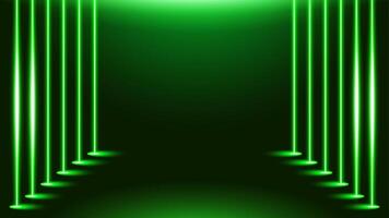 Green background with neon light effect pathwayt. design vector