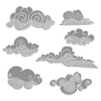 set of clouds vector
