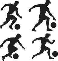 man playing soccer silhouette vector