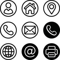 Clean Contact Icon Collection for Digital Use vector