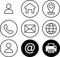 Minimalist Contact Icon Set for Modern Design vector