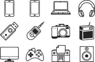 Tech Icons Collection for UI Design vector