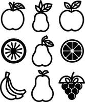 Clean Fruit Icon Collection for Digital Use vector