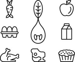 Clean Food Icons for Menu and Recipe Graphics vector