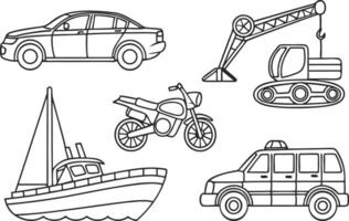 Modern Vehicle Icon Set vector