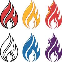 Fire Icons for Design and Branding vector