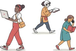 Diverse Human Illustrations for Web and Print vector