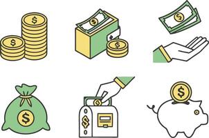 Clean Money Icons for Apps and Presentations vector