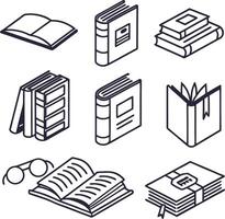 Flat Book Icons for Apps and Web Design vector