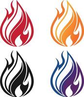 Clean and Colorful Fire Icons for Any Project vector