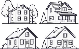 Minimalist and Versatile Home Illustrations for Digital Assets vector