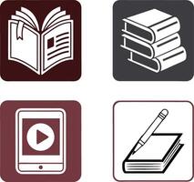 Clean Book Icon Set for Educational Projects vector