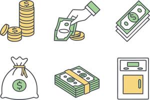 Flat Money and Finance Icons for Digital Use vector