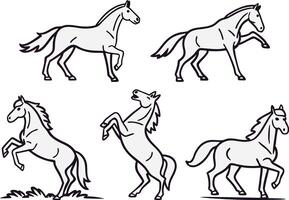 Minimal Horse Drawing Set for Creative Projects vector