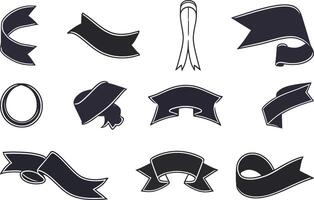Elegant Black Ribbons for Graphic and Web Use vector