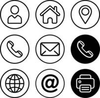 Simple Contact Icons for UI and Web Projects vector
