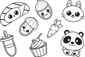 Kawaii Style Graphics for Crafting vector
