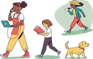 Flat Style People Graphics for Digital Art vector