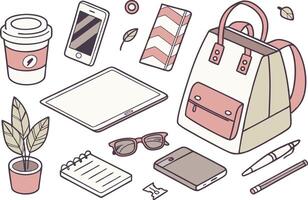 Modern Clipart Set of Essential Items for Design Projects vector