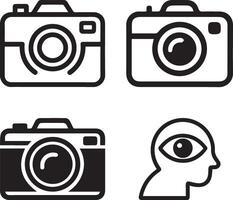 Camera Icon Set for Photography and Media Design vector