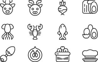 Minimal Food and Ingredient Icons for Digital Use vector