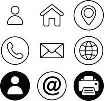 Minimal Contact Icons for App and Interface vector