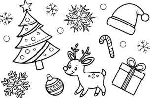Hand Drawn Cute Christmas Doodles Pack vector