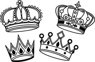 Crown Set Collection for Graphic Design vector
