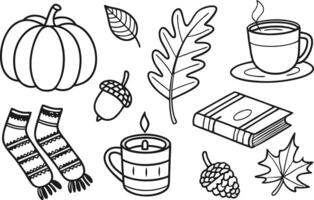 Warm Cozy Autumn Vibes Clipart for Craft vector