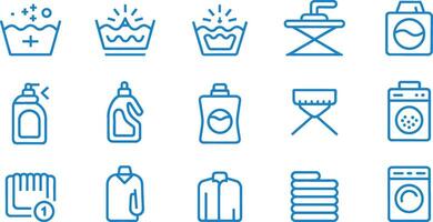 Minimalist Laundry Icon Set for Cleaning Design vector