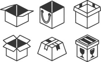 Flat Box Icons for Interface and Branding vector