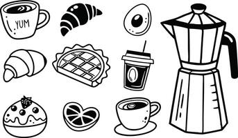 Coffee and Breakfast Doodles for Fun Creative Projects vector