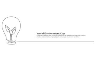 Continuous Line Drawing of Environmental Protection Icon vector