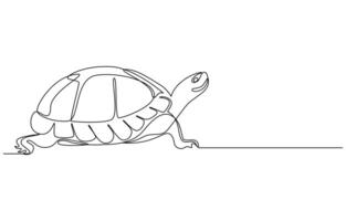 Minimalist One-Line Drawing of a Turtle vector