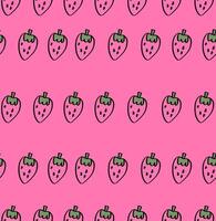 pink strawberry seamless pattern. vector