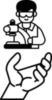 cartoon of a man in a lab coat holding a microscope vector
