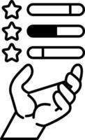hand holding three stars each with a different number of stars vector