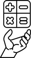 A hand holding a box with a red, blue, and white square with an X and an O in it vector