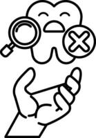 cartoon of a toothbrush with a magnifying glass over it vector