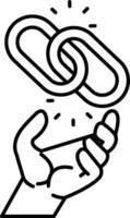 hand holding a chain link vector