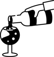 Hand drawn style icon showing a wine serving vector