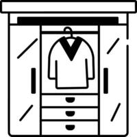 Sketchy style icon showing a wardrobe with sliding doors vector