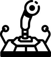 A glyph style icon of a joystick vector